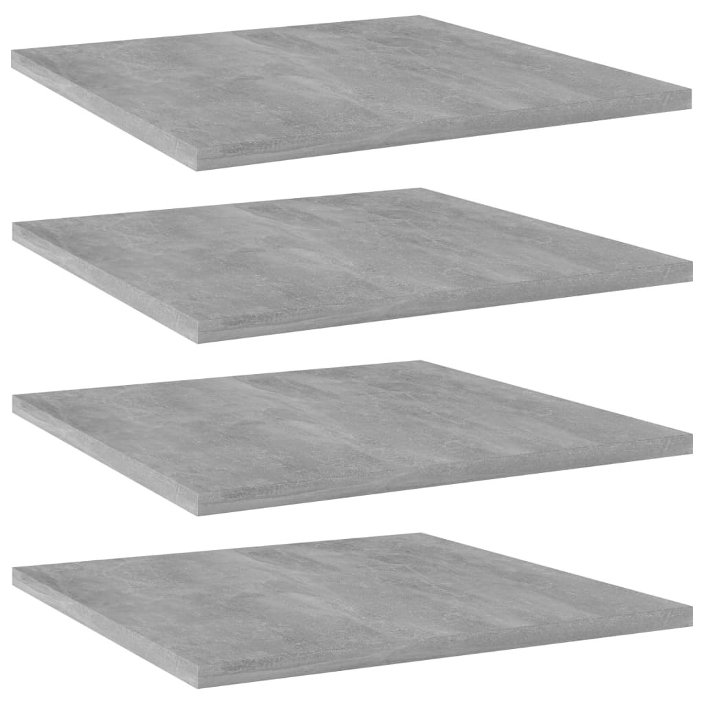 vidaXL Bücherregal-Bretter 4 Stk. Betongrau 40x40x1,5 cm Holzwerkstoff