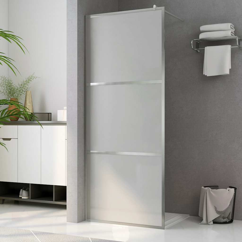 vidaXL Begehbare Duschwand mit voll mattiertem ESG-Glas 90x195 cm