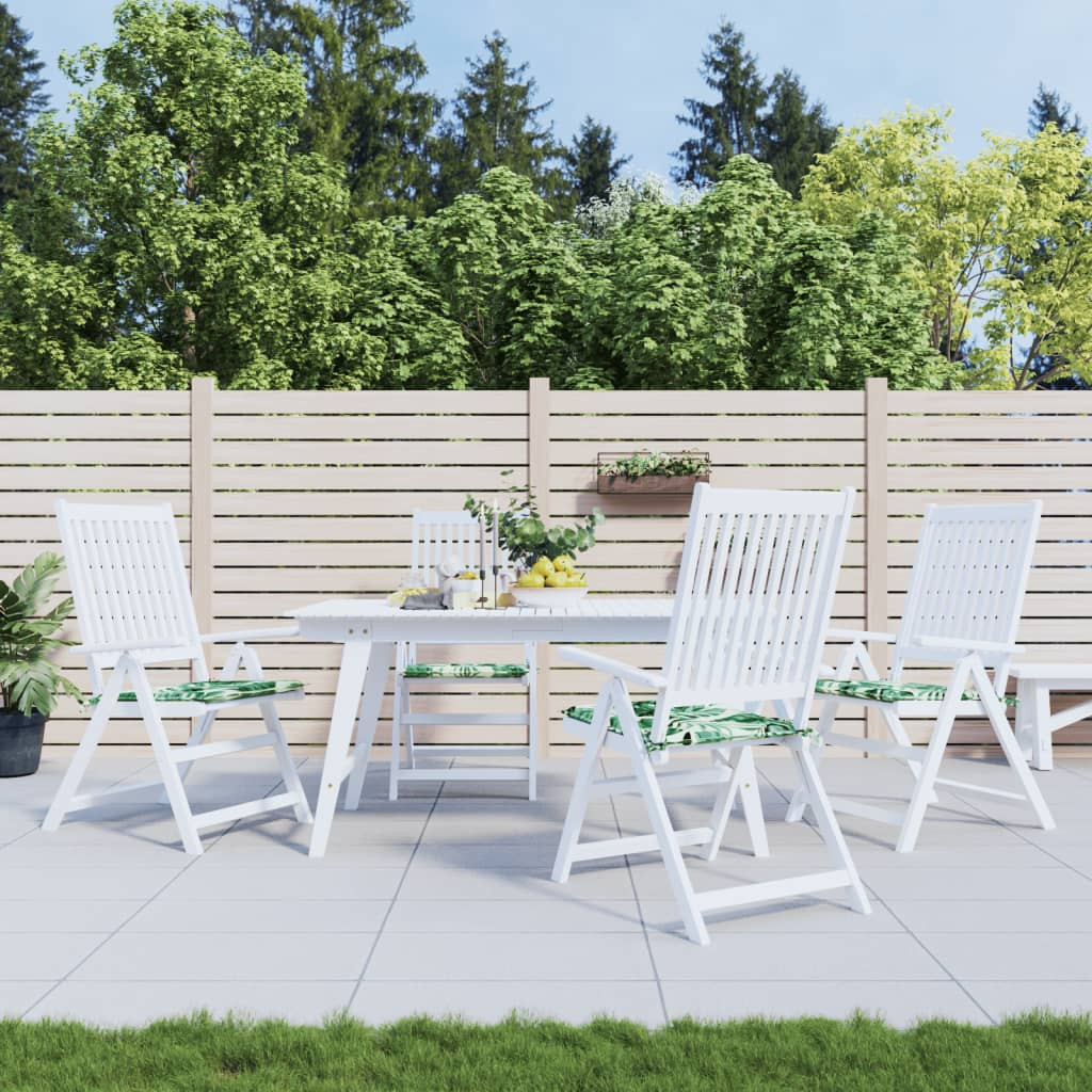 vidaXL Stuhlkissen 4 Stk. Blattmuster 40x40x4 cm Stoff