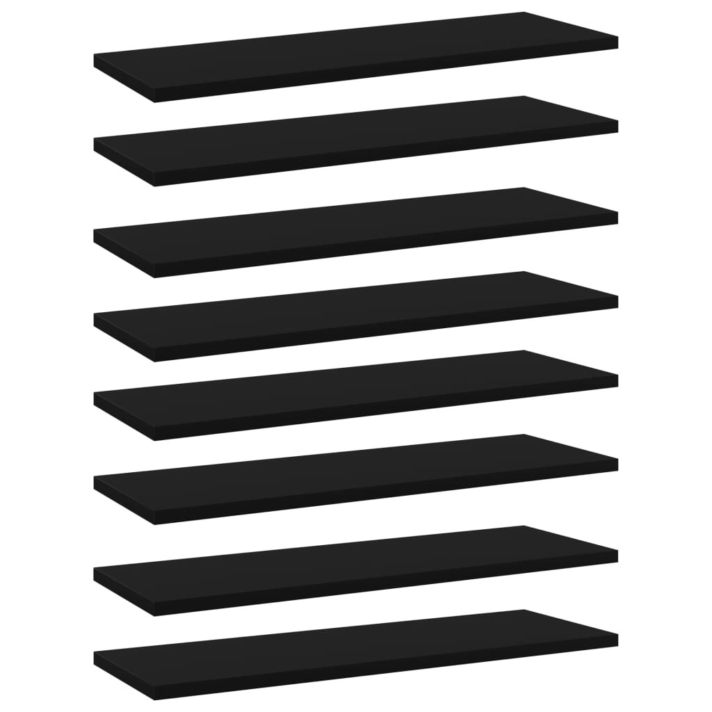 vidaXL Bücherregal-Bretter 8 Stk. Schwarz 60x20x1,5 cm Holzwerkstoff