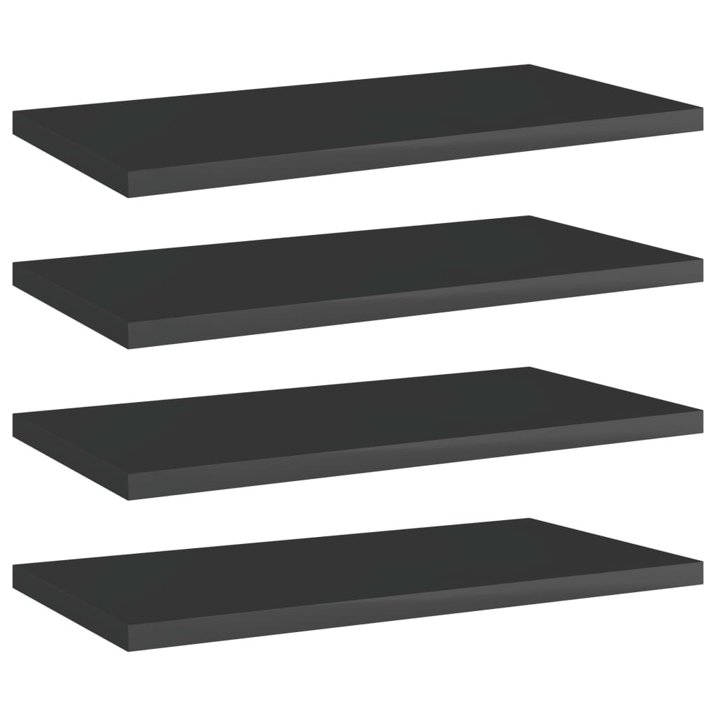 vidaXL Bücherregal-Bretter 4 Stk. Hochglanz-Schwarz 40x20x1,5 cm
