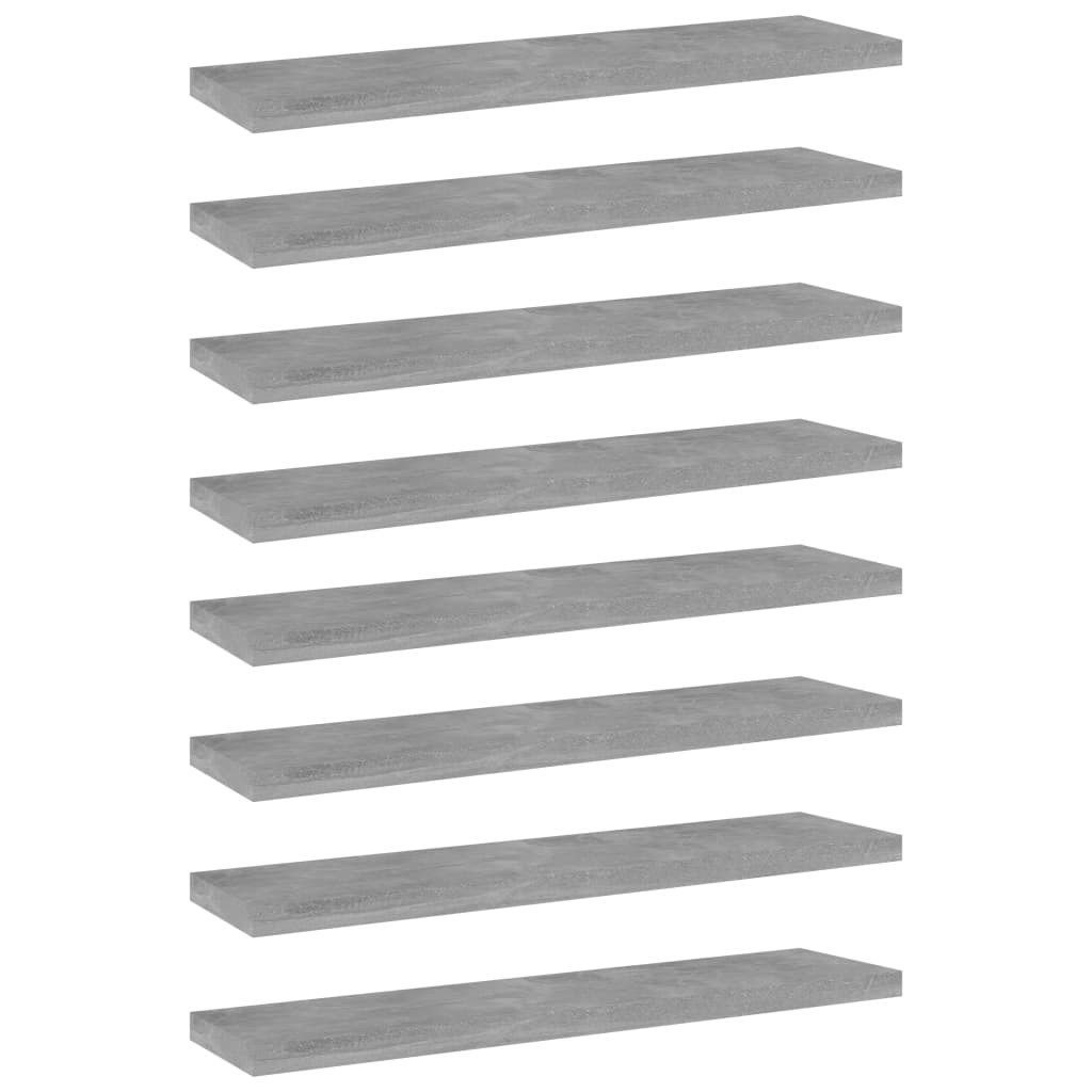 vidaXL Bücherregal-Bretter 8 Stk. Betongrau 40x10x1,5 cm Holzwerkstoff