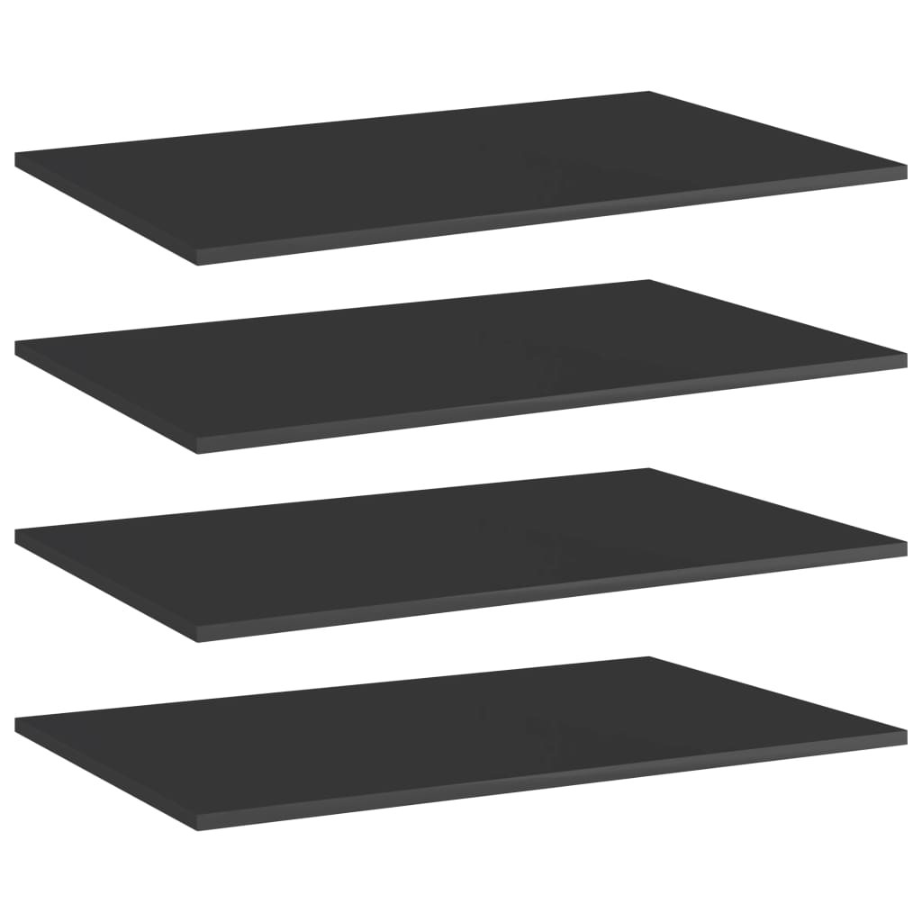 vidaXL Bücherregal-Bretter 4 Stk. Hochglanz-Schwarz 80x50x1,5 cm