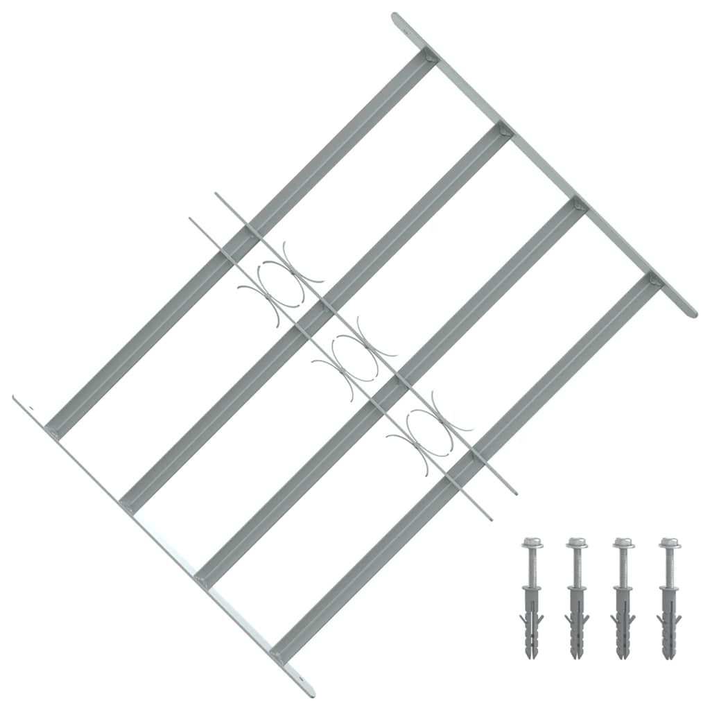 vidaXL Fenstergitter 500-650 mm Galvanisiertes Stahl Silber