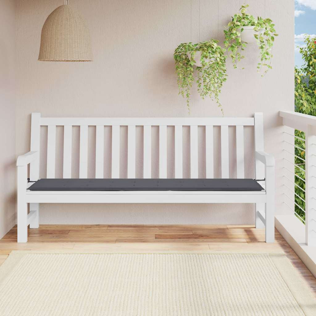vidaXL Gartenbank-Auflage Anthrazit 200x50x3 cm Oxford-Gewebe