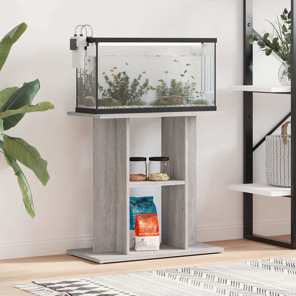 vidaXL Aquariumständer Grau Sonoma 60 x 30 x 60 cm Holzwerkstoff