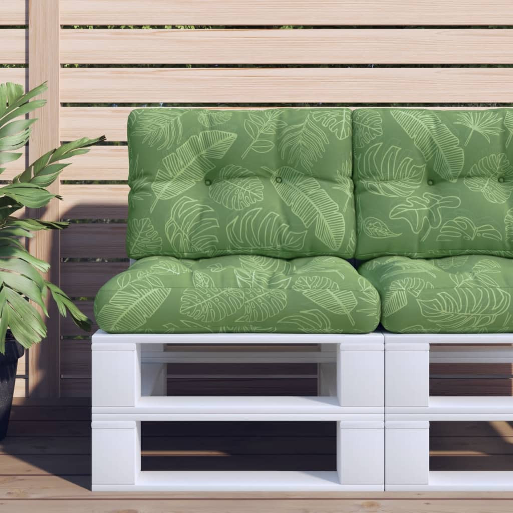 vidaXL Palettenkissen Blattmuster 50x40x12 cm Stoff