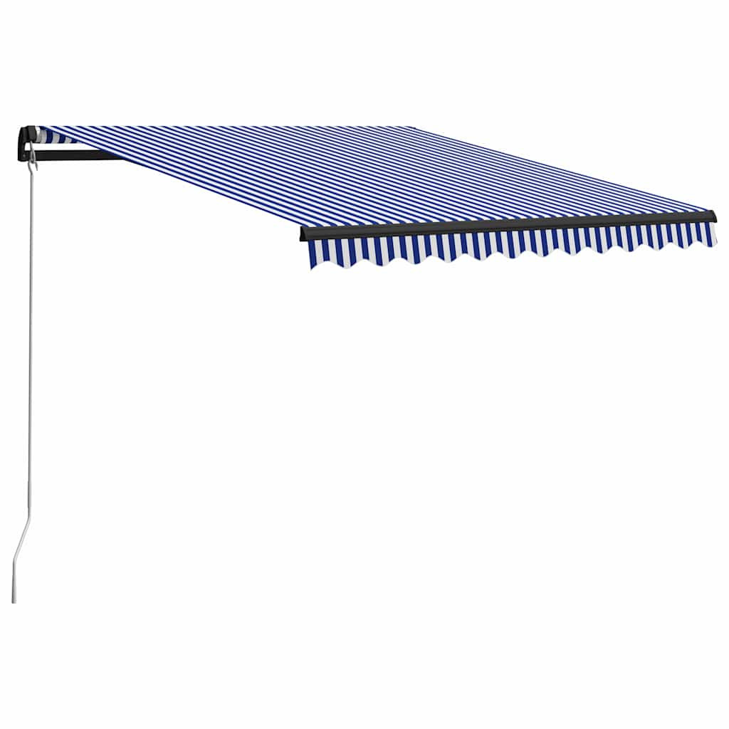 vidaXL Einziehbare Markise Handbetrieben 350 x 250 cm Blau und Weiß