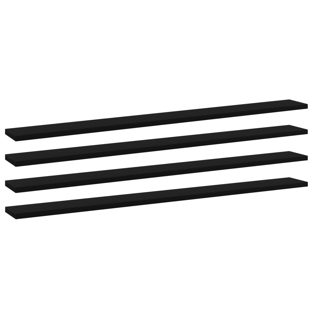 vidaXL Bücherregal-Bretter 4 Stk. Schwarz 100x10x1,5 cm Holzwerkstoff