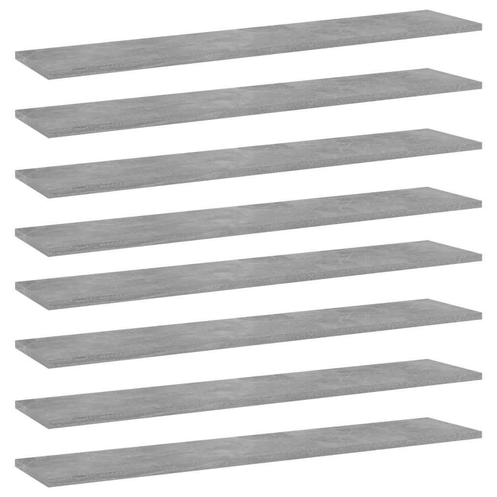 vidaXL Bücherregal-Bretter 8 Stk. Betongrau 100x20x1,5cm Holzwerkstoff