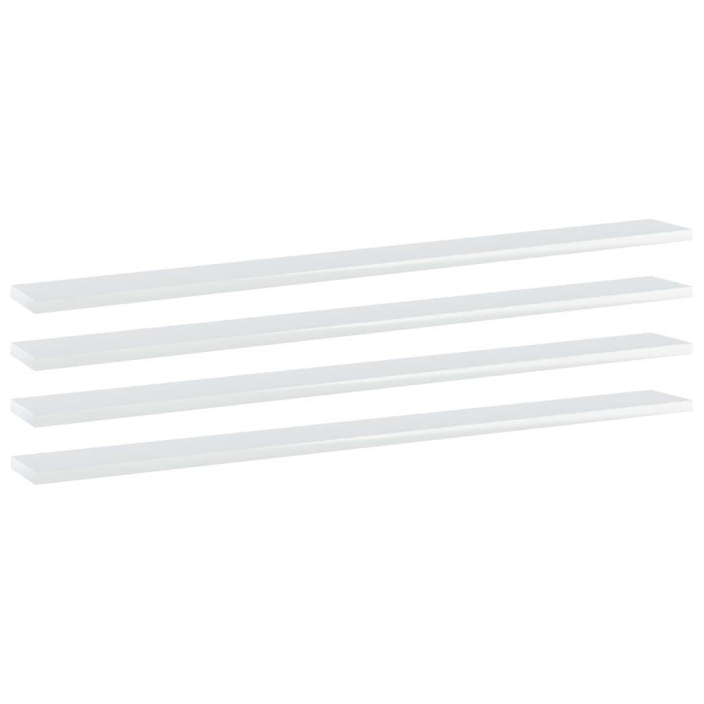 vidaXL Bücherregal-Bretter 4 Stk. Hochglanz-Weiß 100x10x1,5 cm