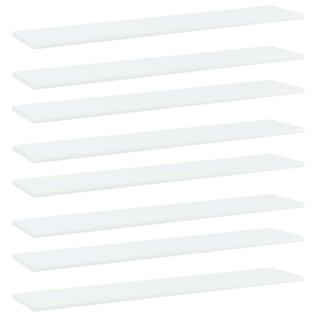 vidaXL Bücherregal-Bretter 8 Stk. Weiß 100x20x1,5 cm Holzwerkstoff