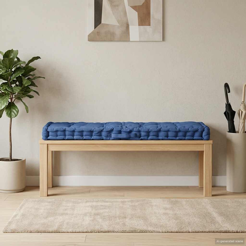 vidaXL Palettenkissen Baumwolle 120×40×7 cm Hellblau