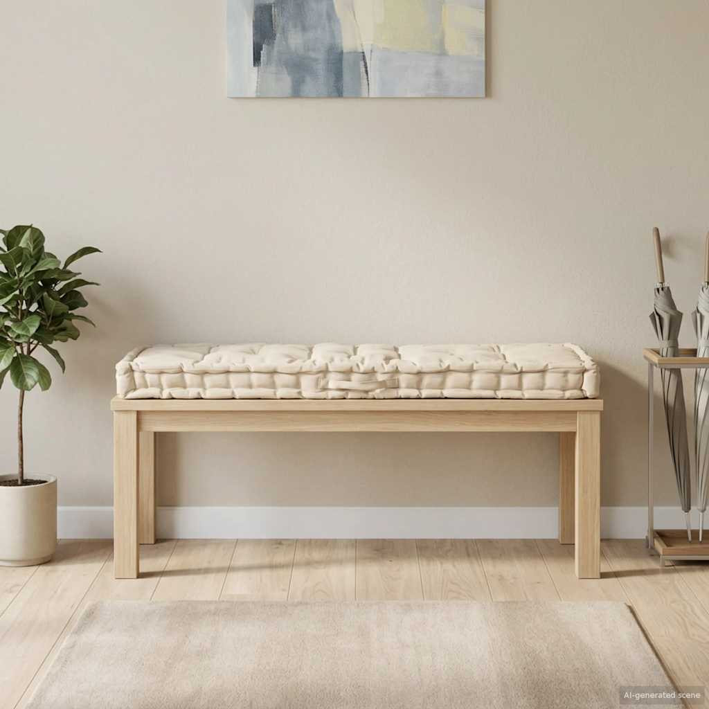 vidaXL Palettenkissen Baumwolle 120×40×7 cm Beige