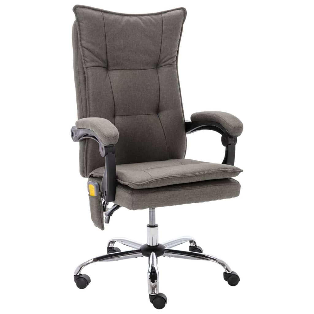 vidaXL Massage-Bürostuhl Grau Stoff