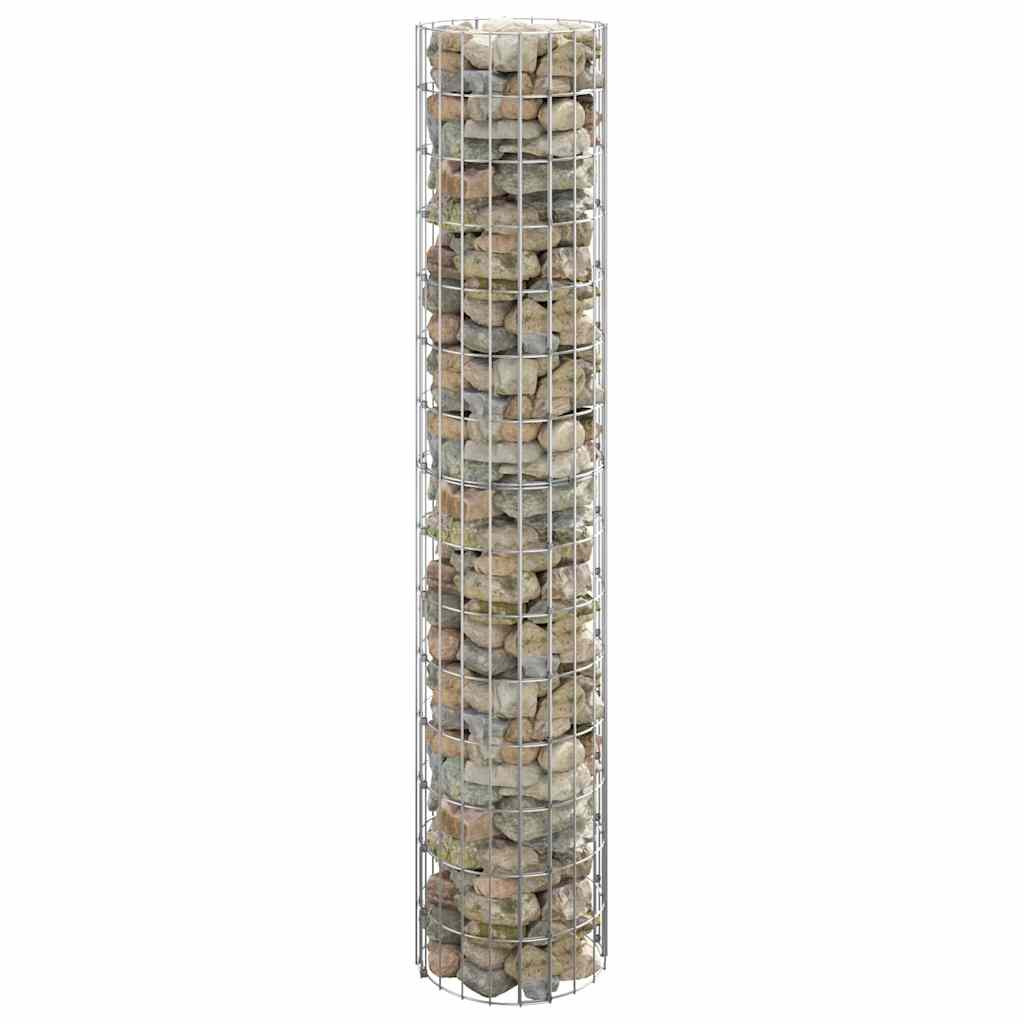 vidaXL Gabionen-Säule Rund Verzinkter Stahl Ø30x150 cm