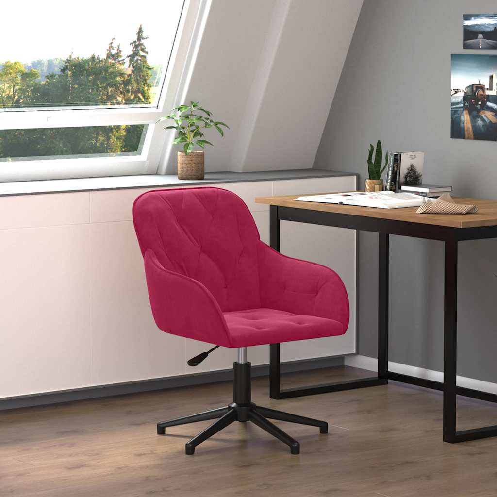 vidaXL Bürostuhl Drehbar Weinrot Samt