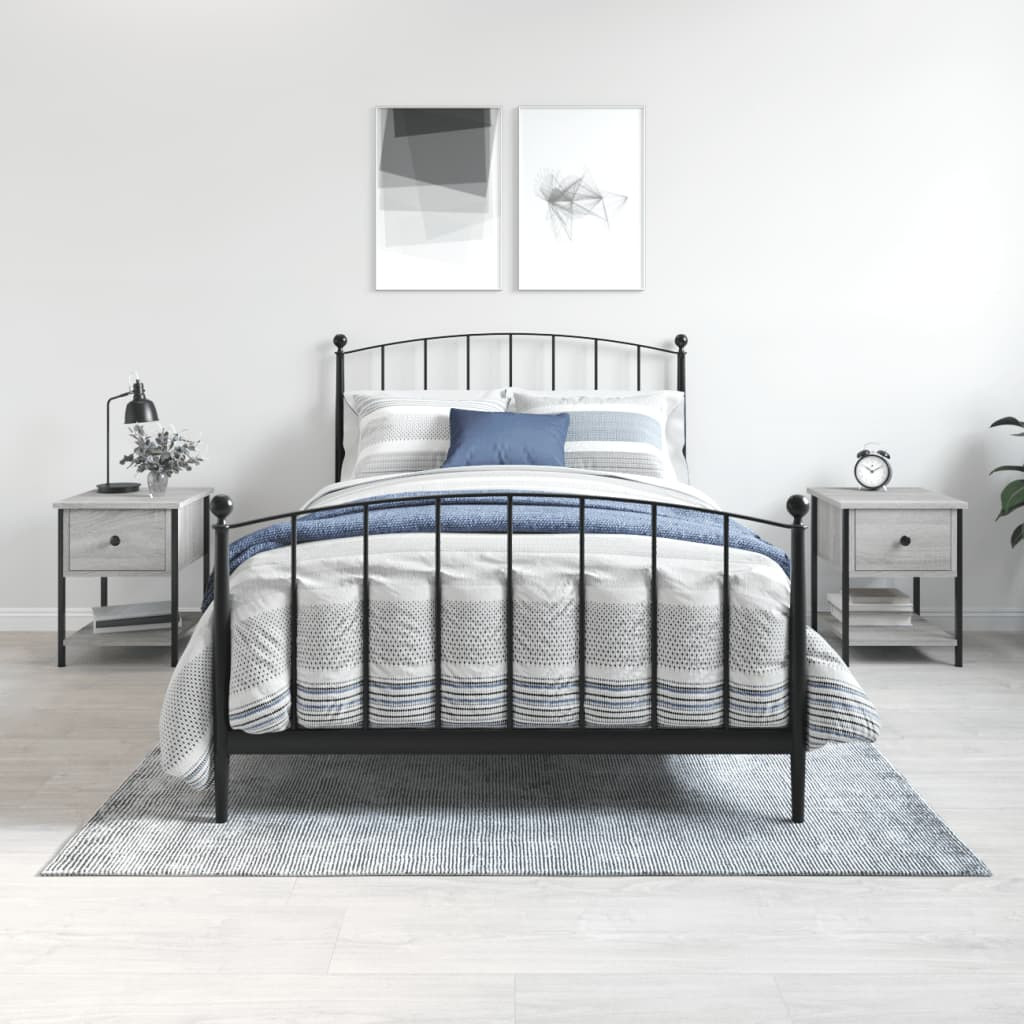 vidaXL Nachttische 2 Stk. Grau Sonoma 34x35,5x45 cm Holzwerkstoff