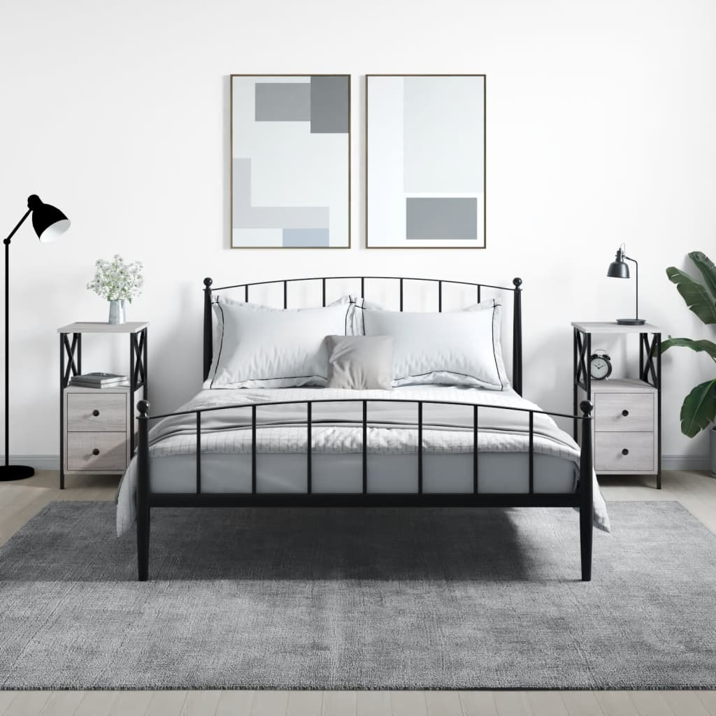 vidaXL Nachttische 2 Stk. Grau Sonoma 34x35,5x70 cm Holzwerkstoff