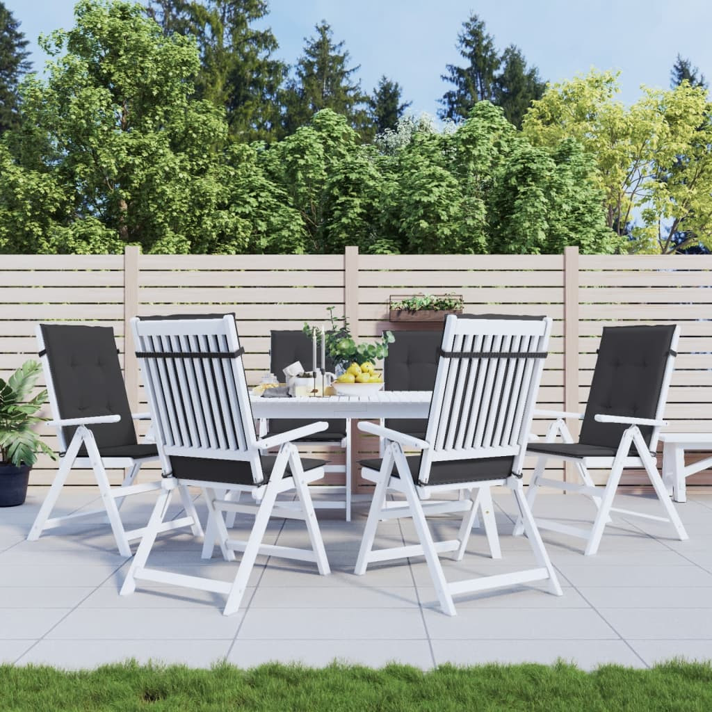 vidaXL Gartenstuhlauflagen für Hochlehner 6 Stk. Schwarz 120x50x3 cm