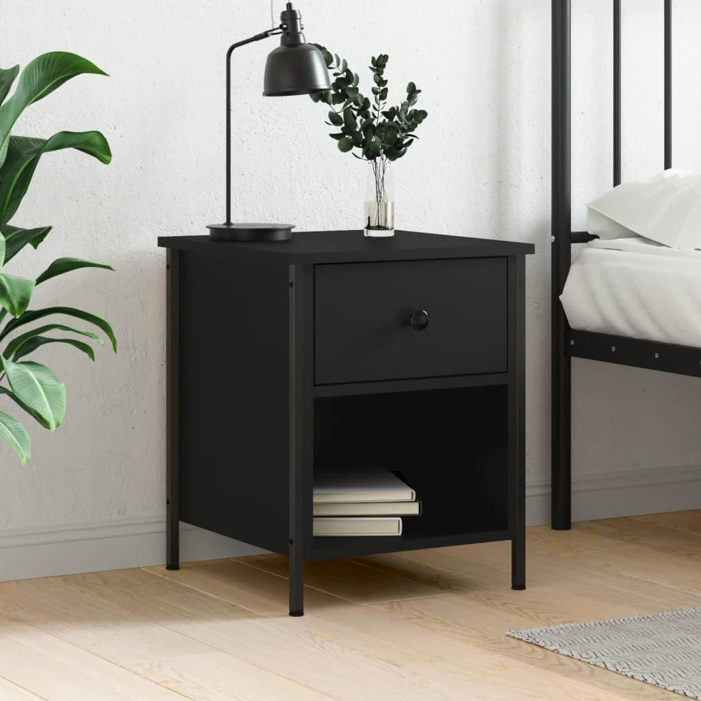 vidaXL Nachttisch Schwarz 40x42x50 cm Holzwerkstoff