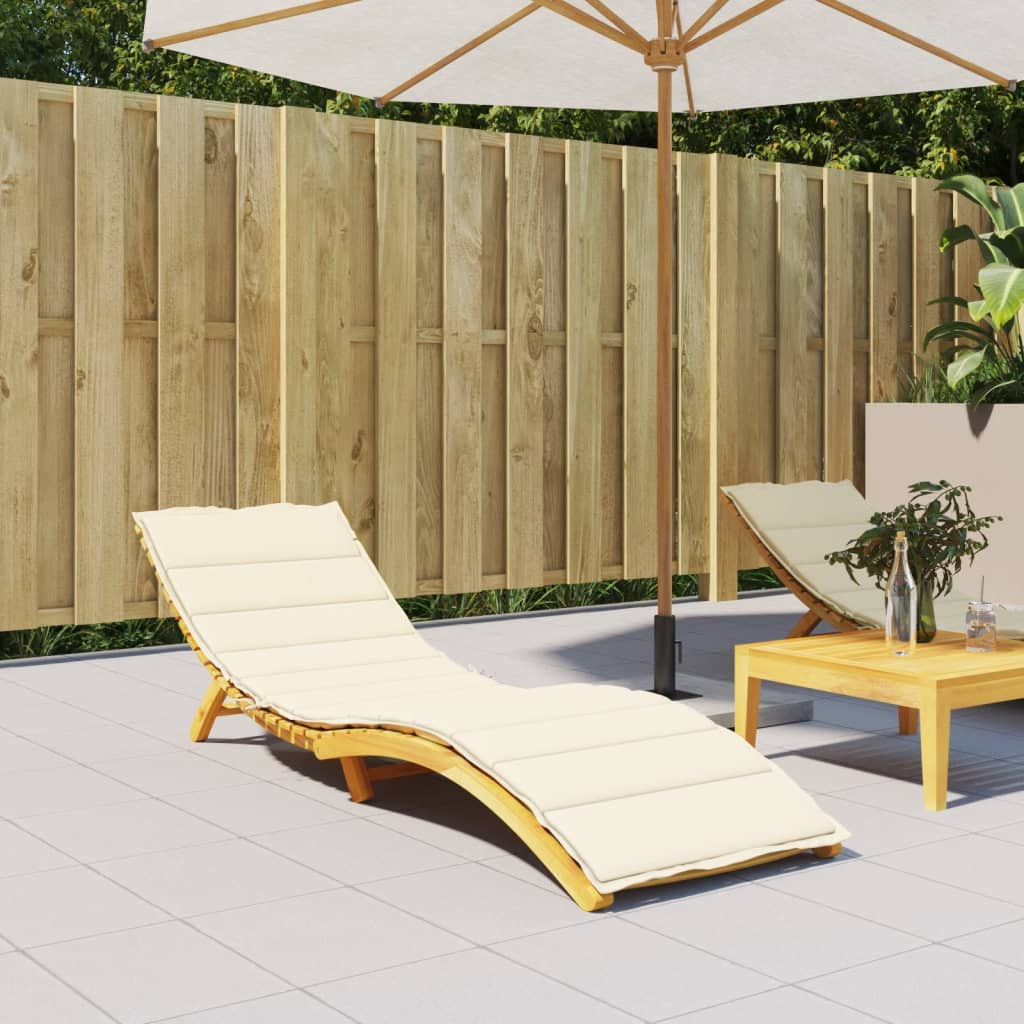 vidaXL Sonnenliegen-Auflage Creme 200x70x3 cm Oxford-Gewebe