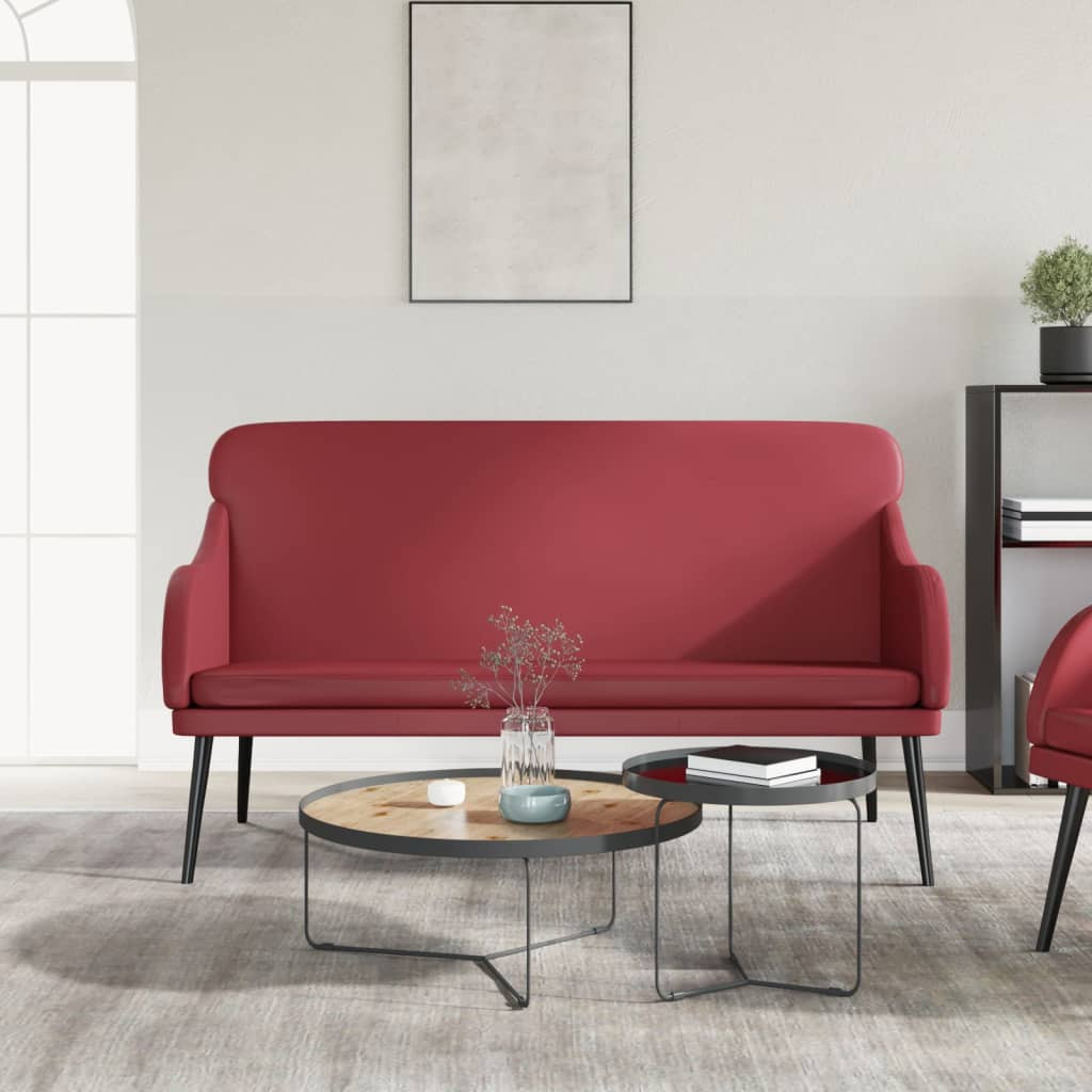 vidaXL Sitzbank Weinrot 110x76x80 cm Kunstleder