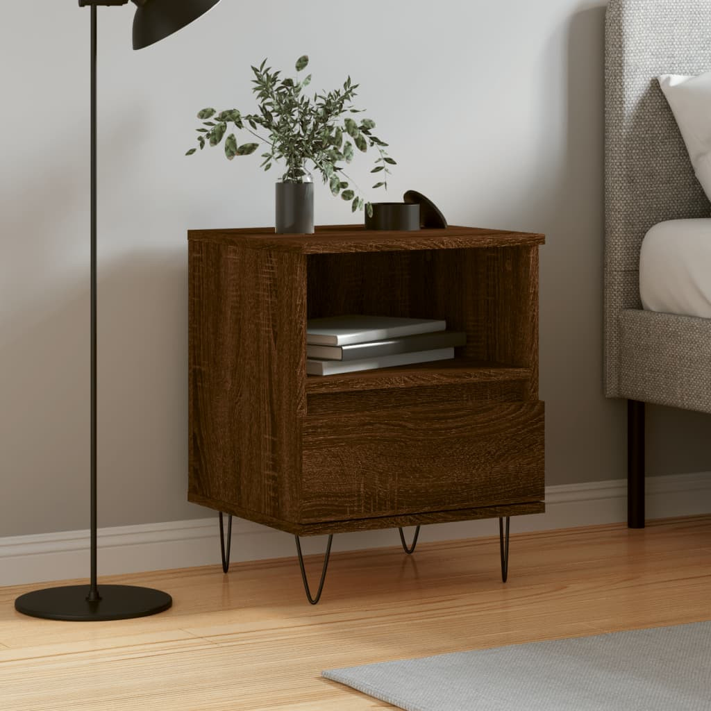 vidaXL Nachttisch Braun Eichen-Optik 40x35x50 cm Holzwerkstoff