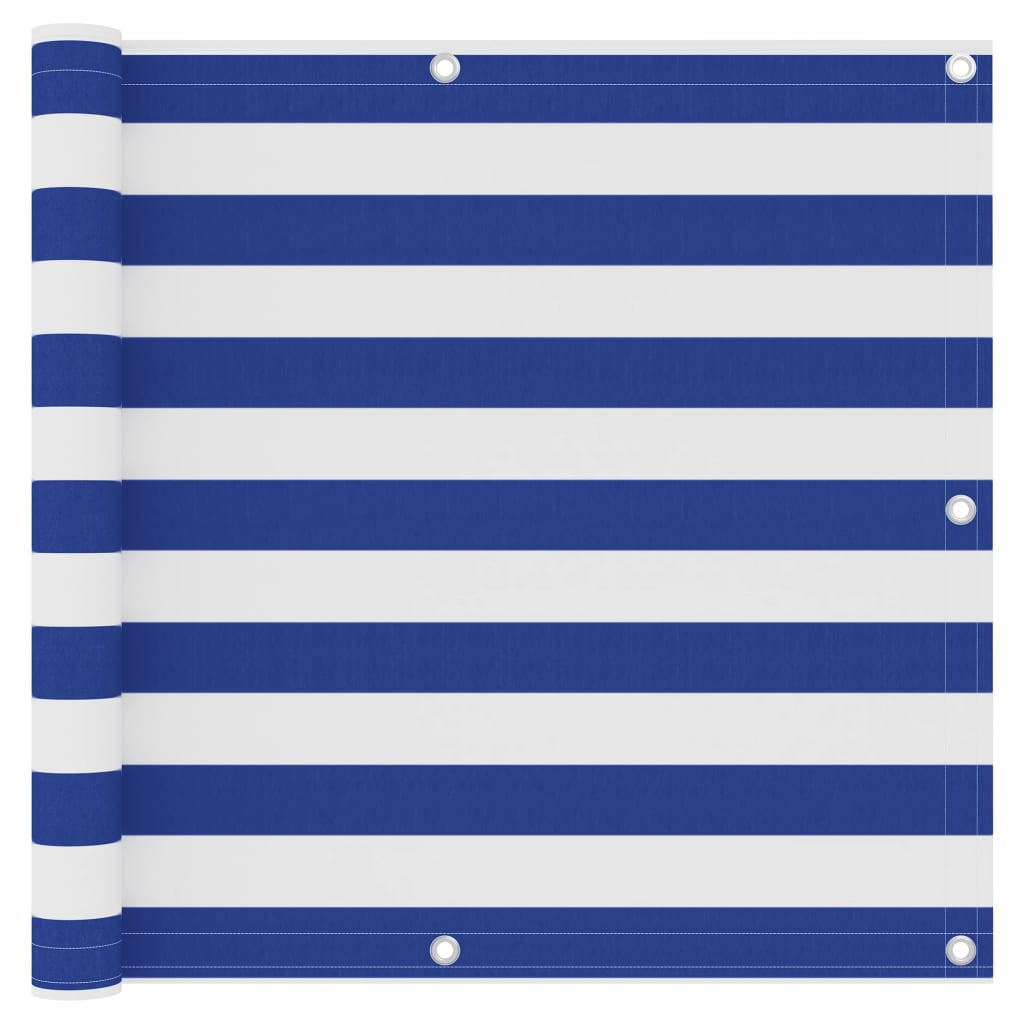 vidaXL Balkon-Sichtschutz Weiß und Blau 90x300 cm Oxford-Gewebe
