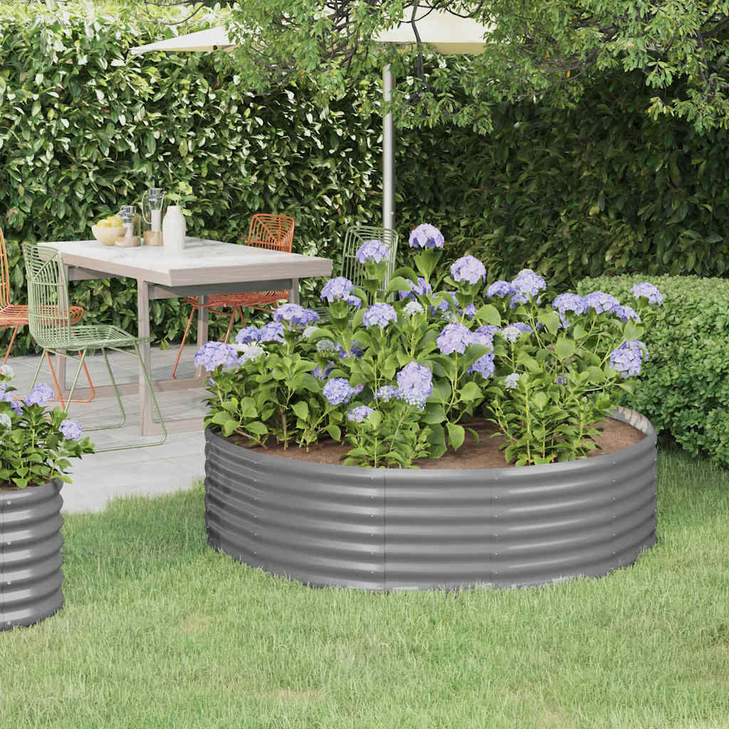 vidaXL Hochbeet Verzinkter Stahl 140x140x36 cm Grau