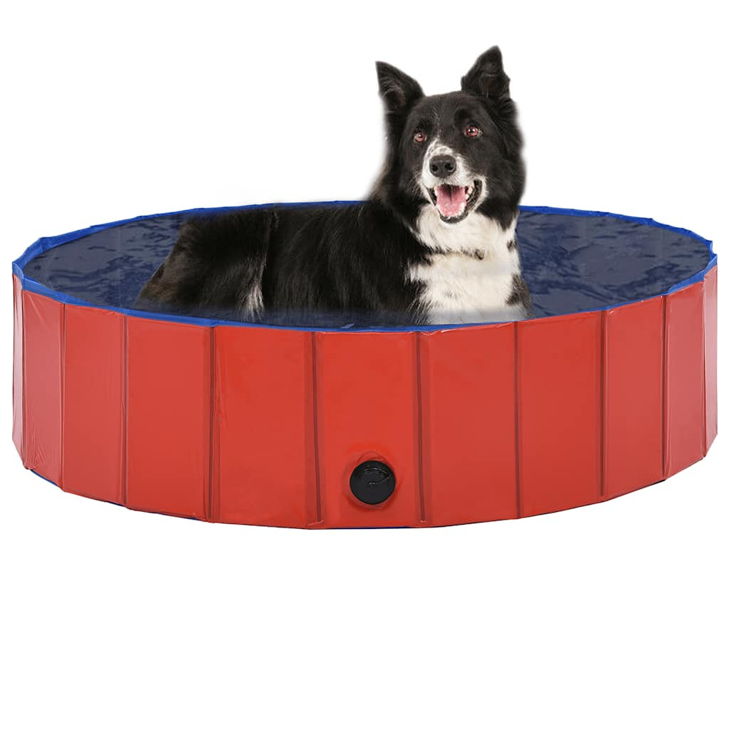 vidaXL Hundepool Faltbar Rot 120 x 30 cm PVC