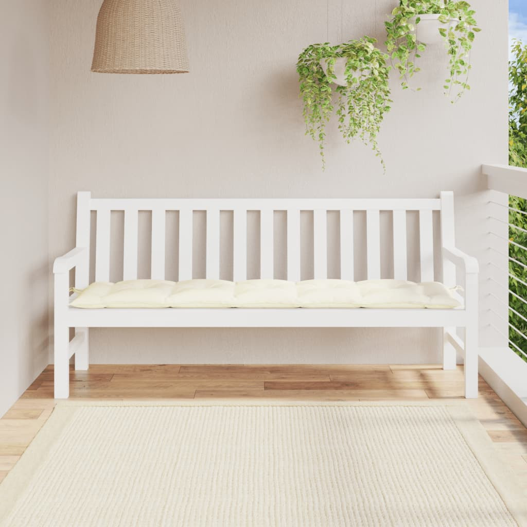 vidaXL Gartenbank-Auflage Cremeweiß 180x50x7 cm Oxford-Gewebe