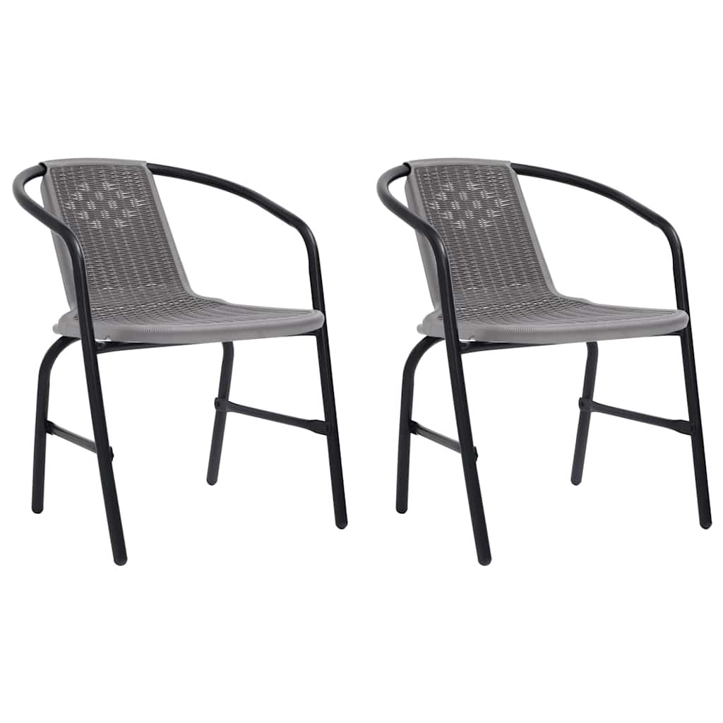 vidaXL Gartenstühle 2 Stk. Kunststoff Rattan-Optik und Stahl 110 kg