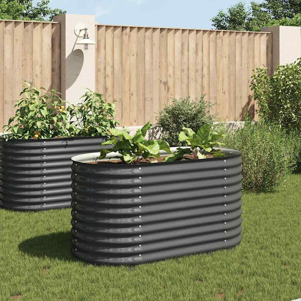 vidaXL Garten-Hochbeet 160x80x81 cm Verzinkter Stahl Grau
