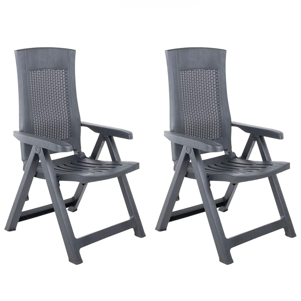 vidaXL Verstellbare Gartenstühle 2 Stk. Kunststoff Anthrazit