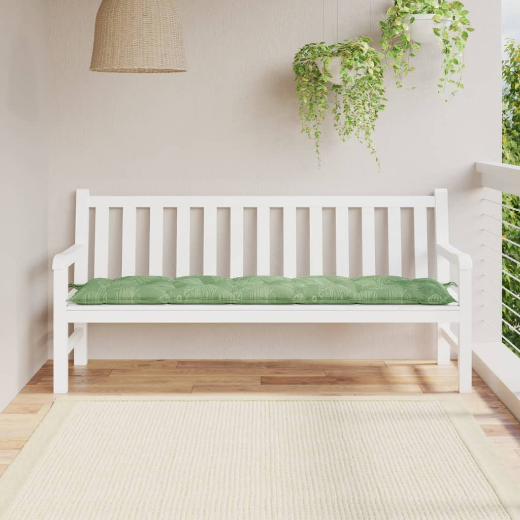 vidaXL Gartenbank-Auflage Blattmuster 180x50x7 cm Oxford-Gewebe