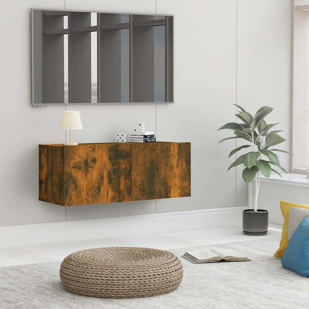 vidaXL TV-Schrank Räuchereiche 80x30x30 cm Holzwerkstoff
