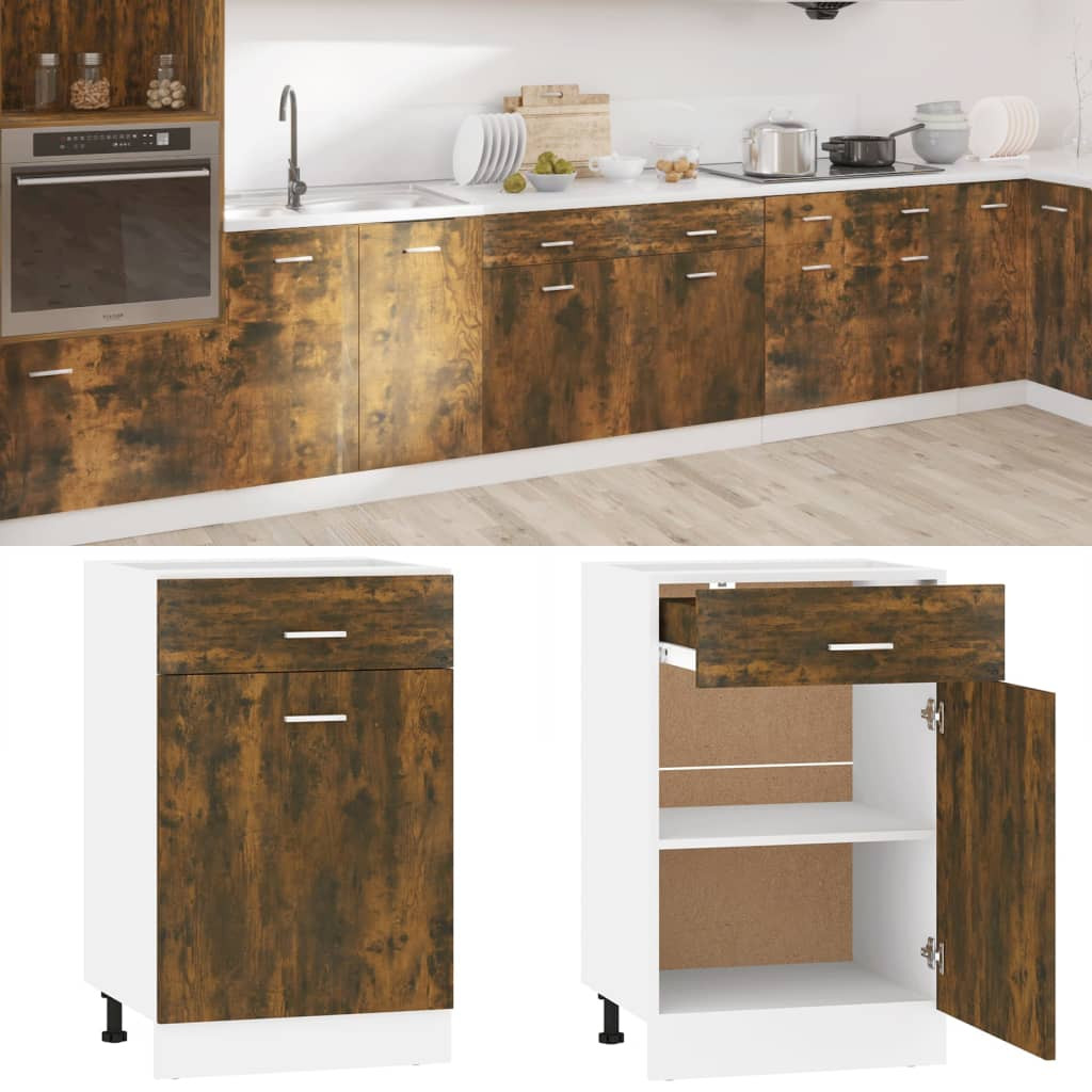 vidaXL Unterschrank mit Schublade Lyon Räuchereiche 50x46x81,5 cm