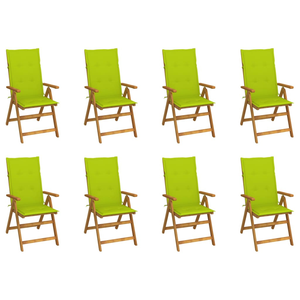 vidaXL Klappbare Gartenstühle mit Kissen 8 Stk. Massivholz Akazie