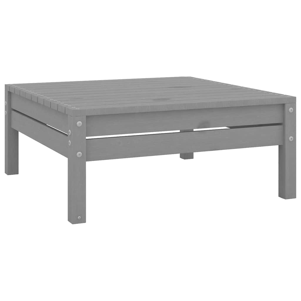 vidaXL Gartenhocker Grau Massivholz Kiefer