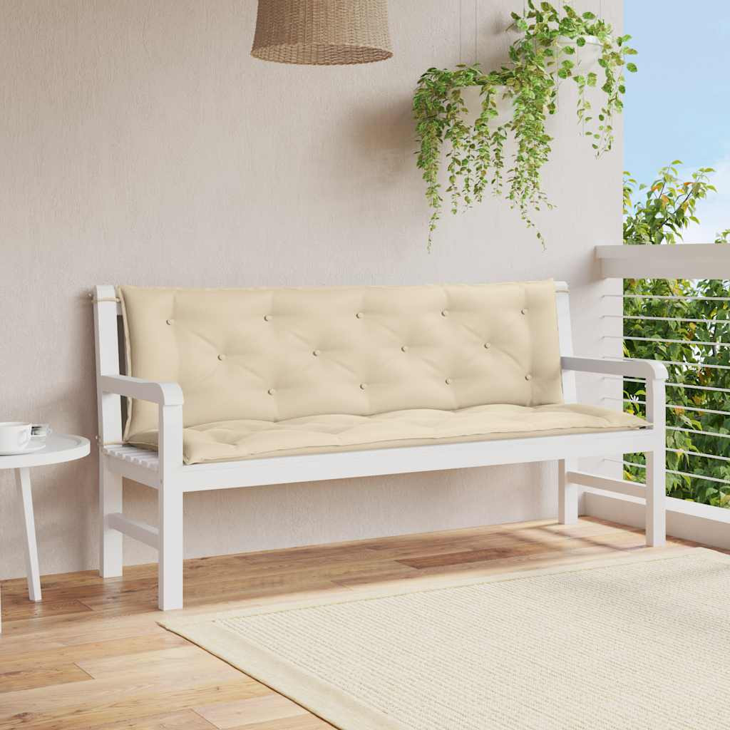 vidaXL Gartenbank-Auflage Beige 150x(50+50)x7 cm Oxford-Gewebe