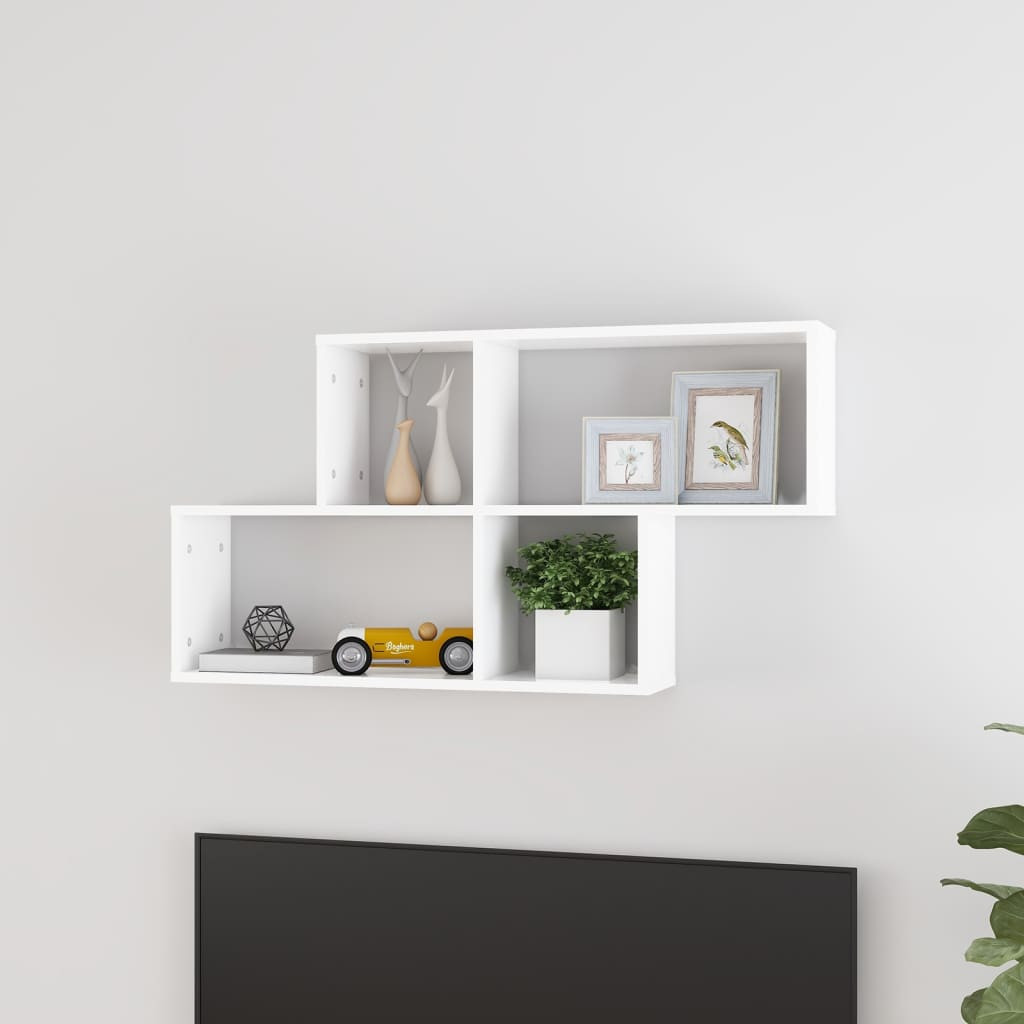 vidaXL Wandregal Weiß 100x18x53 cm Holzwerkstoff