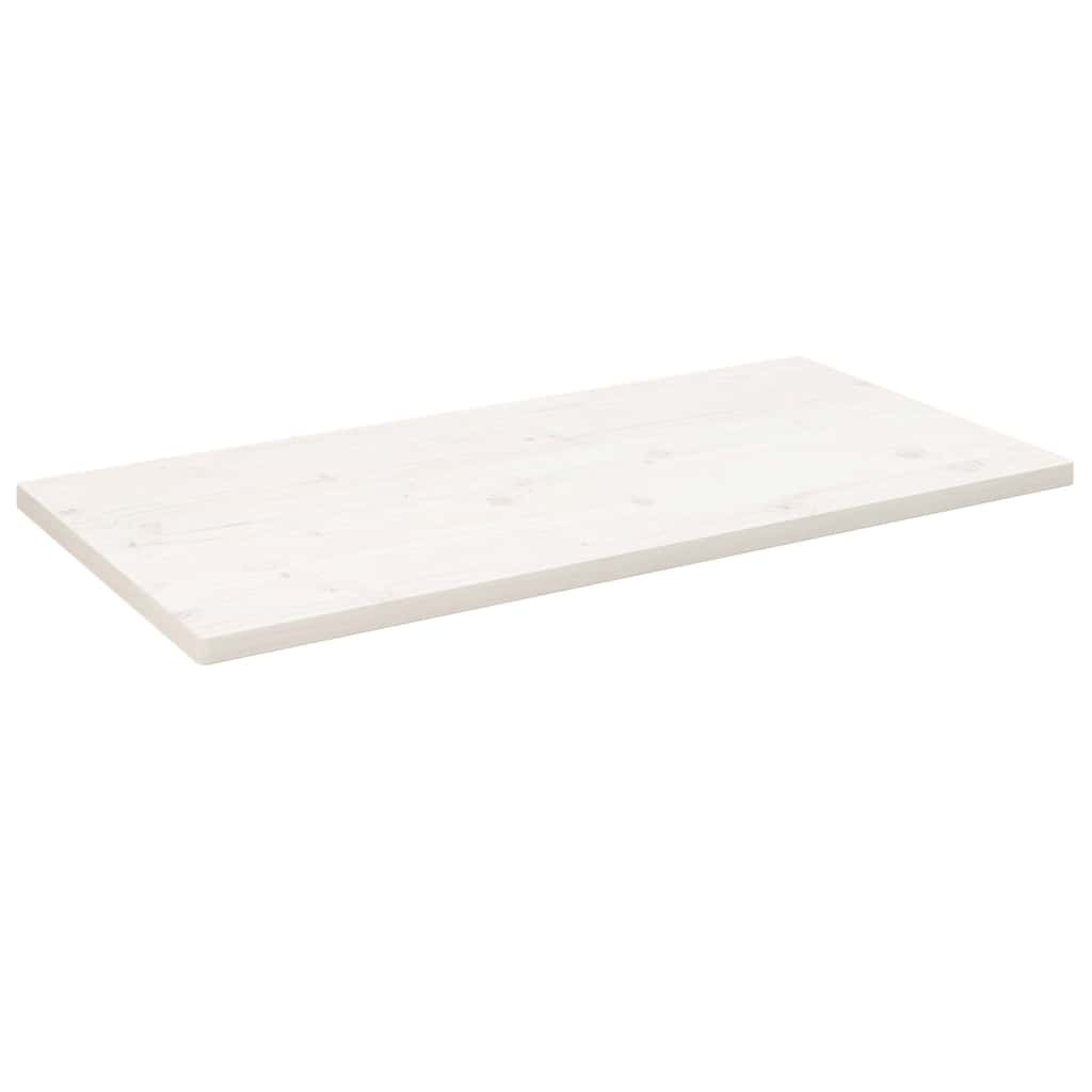 vidaXL Tischplatte Weiß 110x55x2,5 cm Massivholz Kiefer Rechteckig