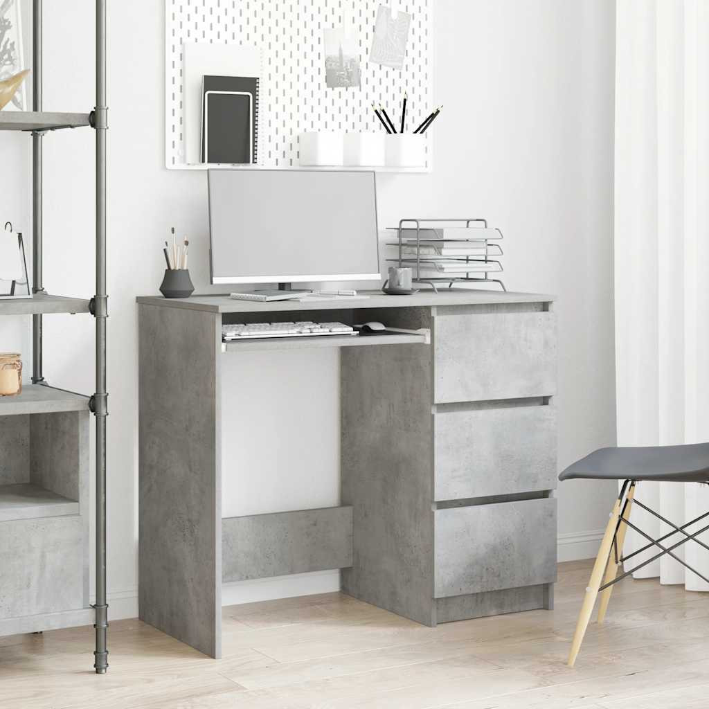 vidaXL Schreibtisch Betongrau 90x45x76 cm Holzwerkstoff