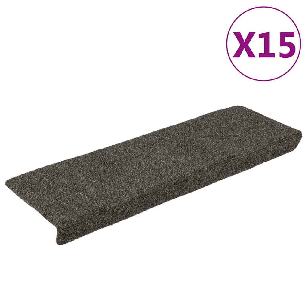 vidaXL Stufenmatten Selbstklebend 15 Stk. 65x21x4 cm Anthrazit Rechteckiger Rand