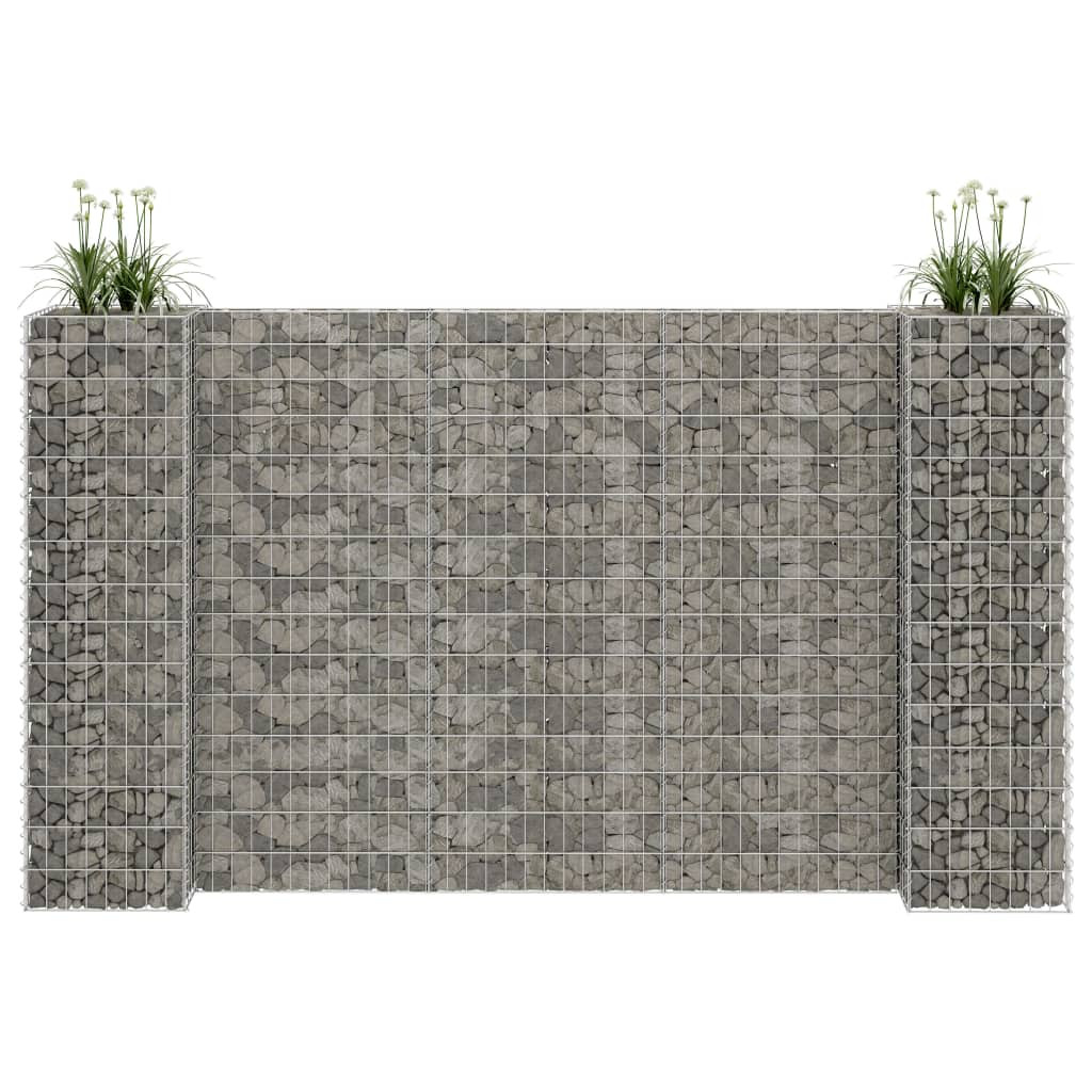 vidaXL H-förmiger Gabionen-Pflanzkorb Stahldraht 260x40x150 cm