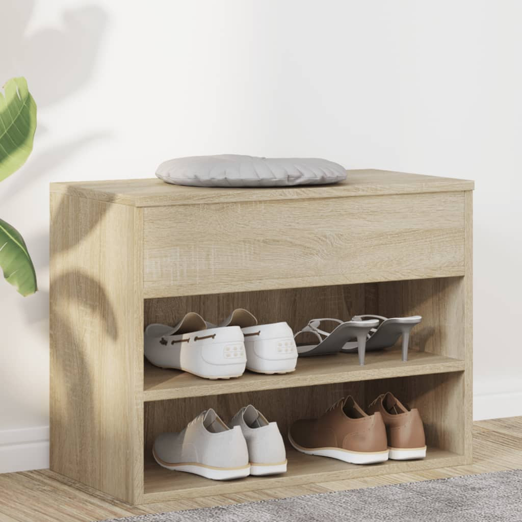 vidaXL Schuhbank Sonoma-Eiche 60x30x45 cm Holzwerkstoff