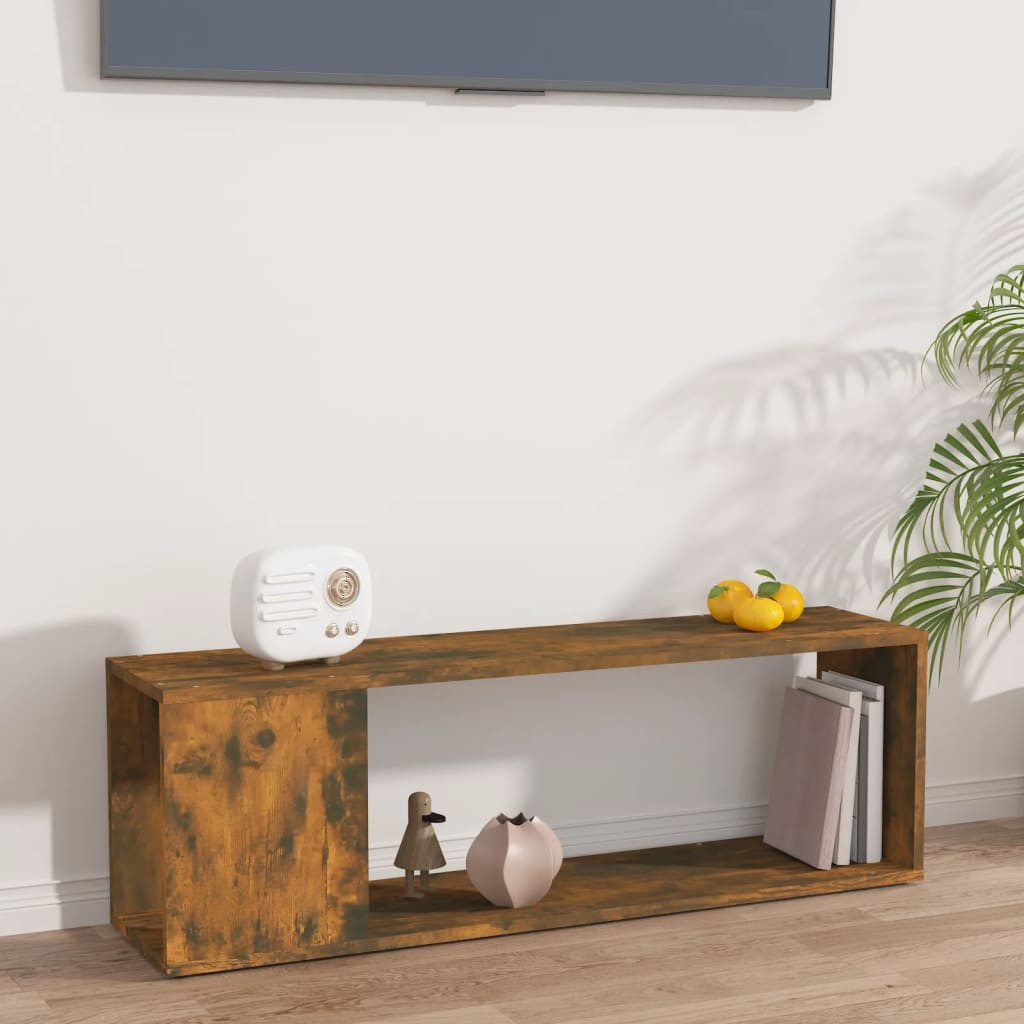 vidaXL TV-Schrank Räuchereiche 100x24x32 cm Holzwerkstoff