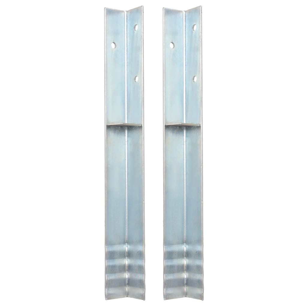 vidaXL Bodenanker L-Form für Spielturm 2 Stk. Stahl 5 x 5 x 50 cm