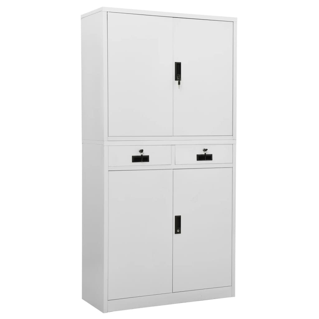 vidaXL Büroschrank Hellgrau 90x40x180 cm Stahl